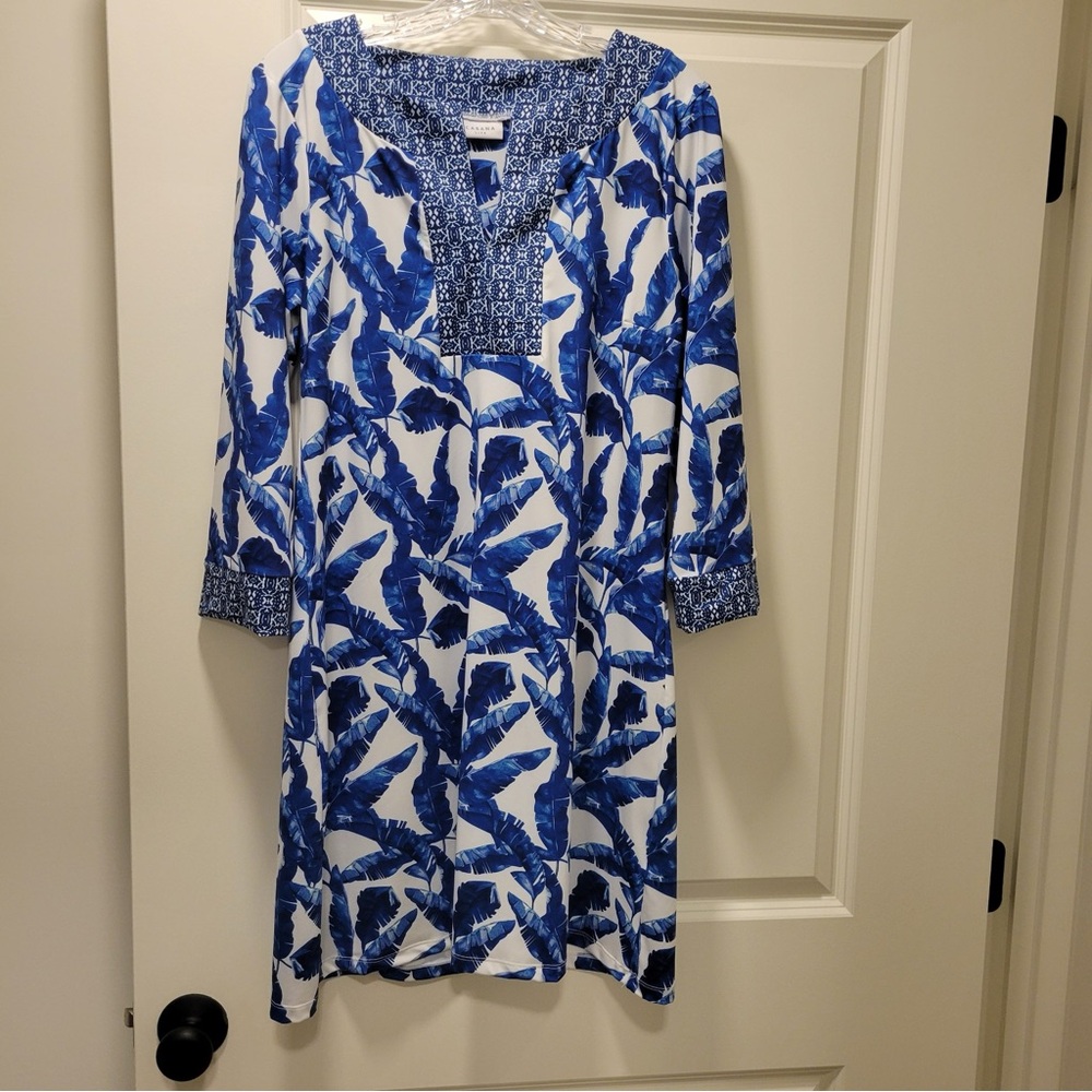 Cabana Life Blue and White Long Sleeve Dress